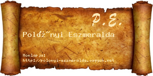 Polónyi Eszmeralda névjegykártya